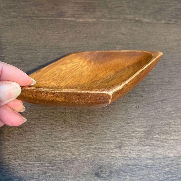 Vintage‎ Wooden Bowl Diamond Playing Card Suits Philippines Monkey Pod - Picture 4 of 4